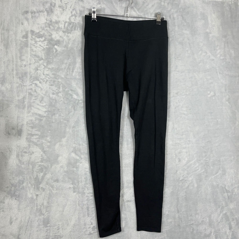 Pact Womens Leggings M Black Organic Cotton Go-To Stretch Yoga Mid Rise Gym